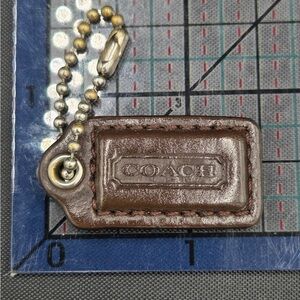 Coach Dark Brown Leather Mini Tag